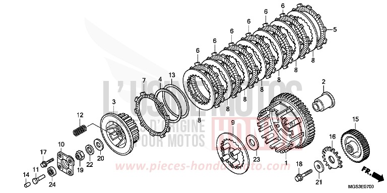 KUPPLUNG (NC700X/XA) von NC700X Schaltgetriebe PEARL SUNBEAM WHITE (NHA66) von 2013